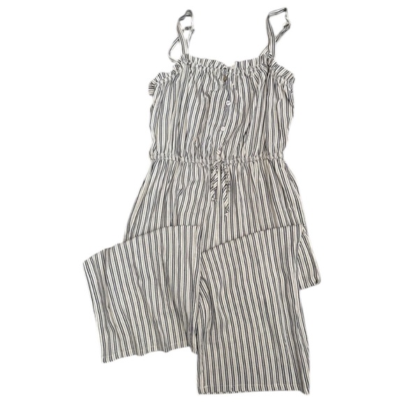 Lily Rose blue and light gray Striped Jumpsuit Large - Picture 2 of 8